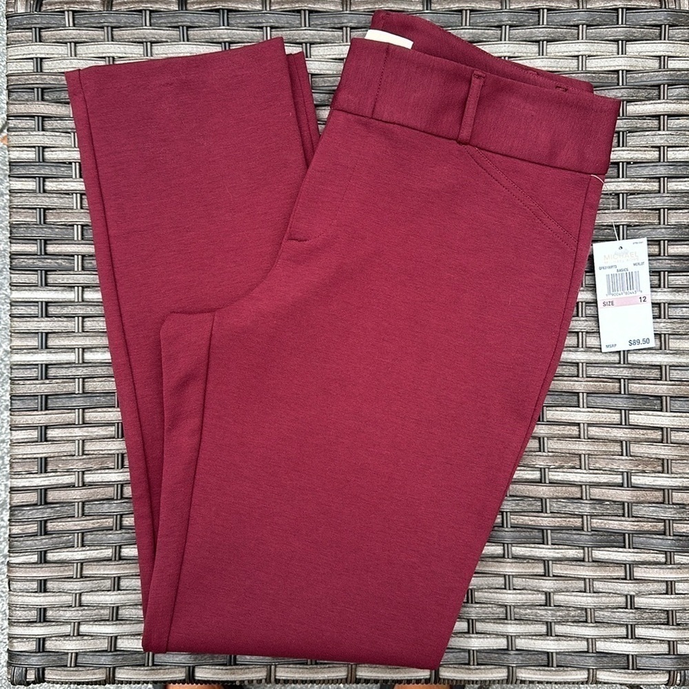MICHAEL MICHAEL KORS Straight Leg Ponte Pants - Merlot
